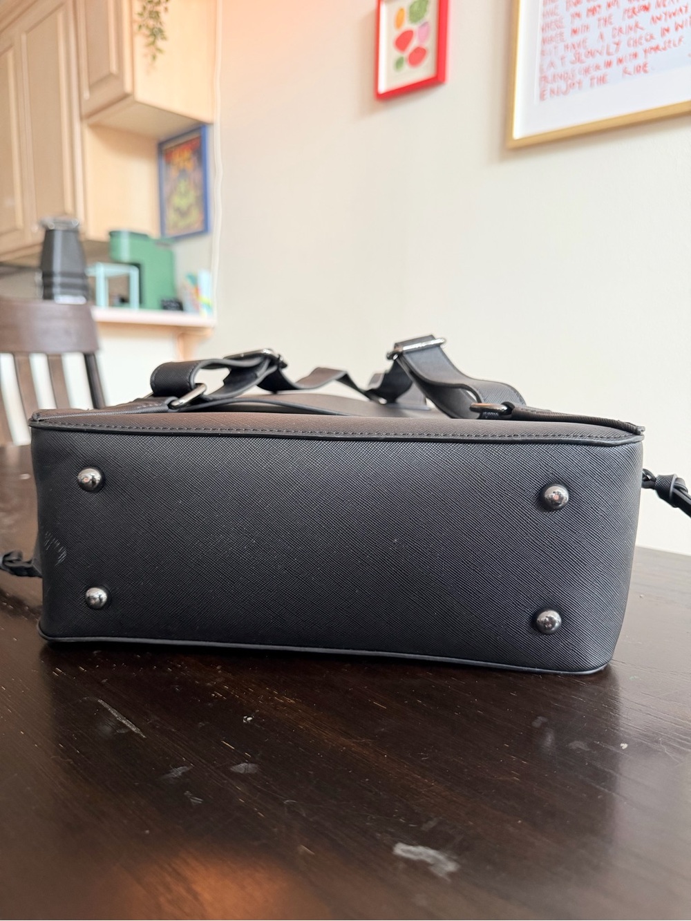 Calpak Black Faux-Leather Backpack with Whipstitch Trim - Picture 6 of 6